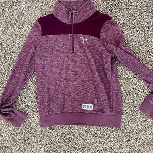 VS pink quarter zip sweatshirt